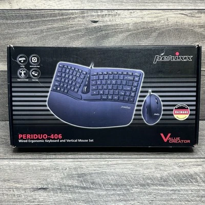 Perixx PERIDUO-406 Wired Mini Adjustable Split  Keyboard with Vertical Mouse - Image 1 of 4