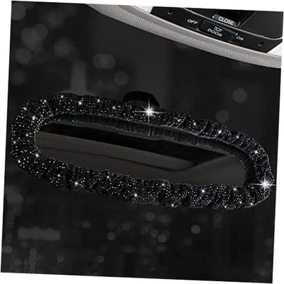 Accesorios Espejo Retrovisor Bling Felpa Elástica Coche Vista Trasera Negro Diamante Foto 1 de 4