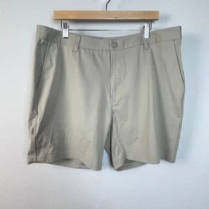 RHONE Men's Khaki Performance Shorts Stretch Flat Front Casual Size 38 - Picture 1 of 12