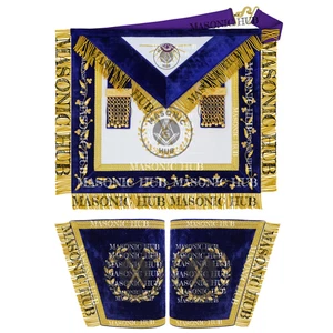 Masonic Grand Lodge Master of Ceremonies Regalia Set – Hand Made Lambskin Apron - Picture 1 of 12