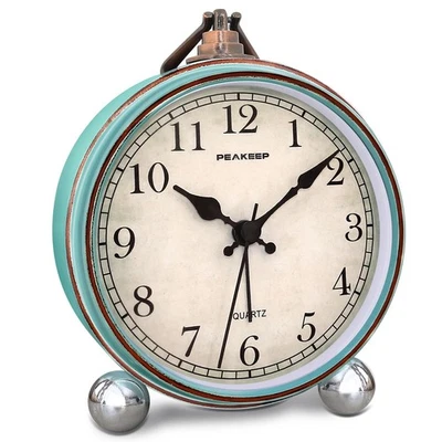 4" Small Battery Operated Antique Retro Analog Alarm Clock for Room Decor, Si... - Image 1 of 4