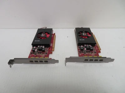 Lot of 2 AMD FIREPRO W4100 2GB GDDR5 QUAD PCIE X16 3.0 VIDEO CARD 25D14 - Image 1 of 4