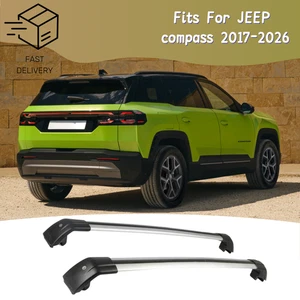 Barra transversal de aluminio de 2 piezas para barras de techo negras bloqueables Jeep Compass 2017-2026 - Imagen 1 de 18