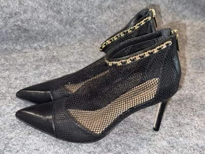 Zapatos botín Shoedazzle 8,5 M Taliah tacón de red negros Foto 1 de 4