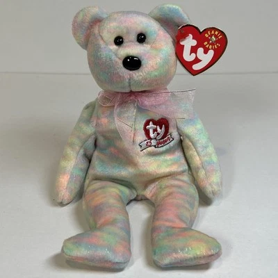 TY Beanie Baby CELEBRATE the Bear 8.5 inch Stuffed Animal Toy Rainbow Tie Dye - Image 1 of 4