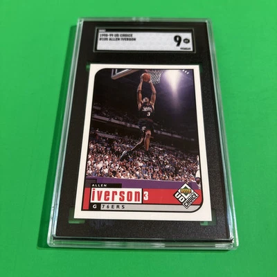 1998 UD CHOICE ALLEN IVERSON #105 SGC 9! 76ers - Image 1 of 3