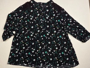 Torrid Damenbluse schwarz Blumenmuster Größe 3 - Bild 1 von 4