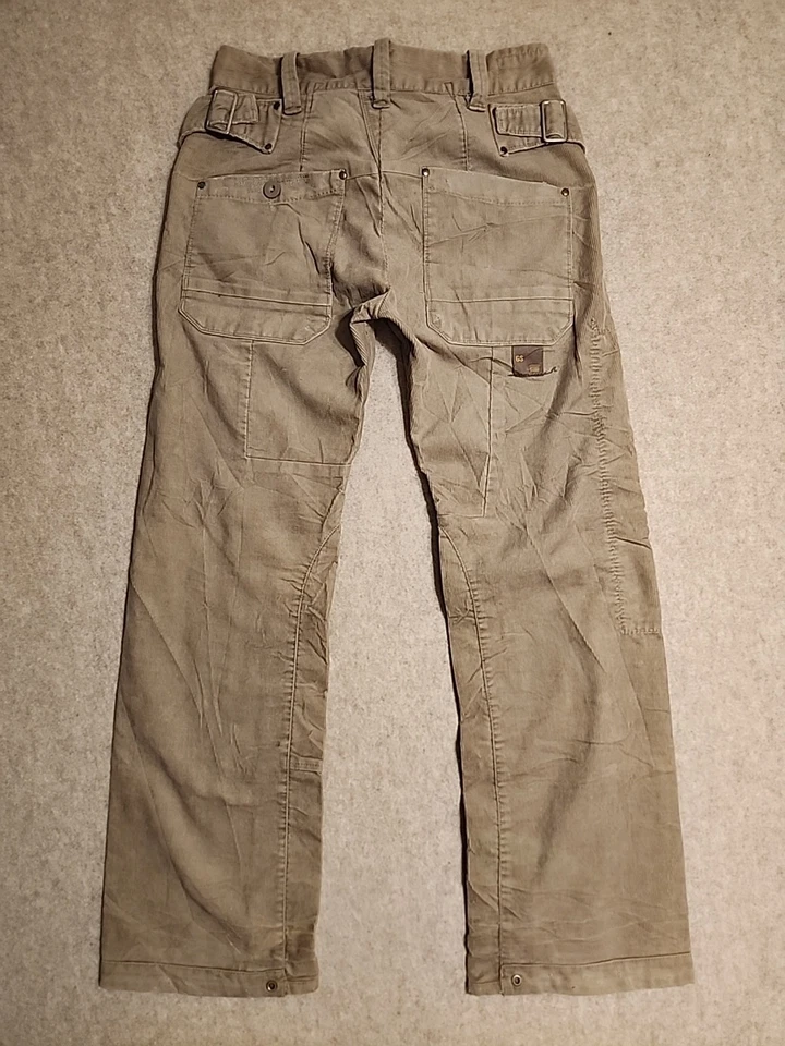 VTG G Star Raw S.C Dexter Baggy loose fit wide leg buckle back corduroy pant - Image 1 of 4