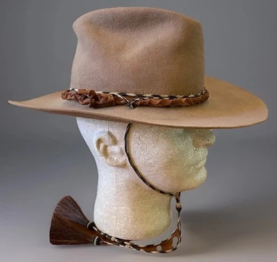 Raro De Colección GOLDEN SPUR Sombrero de Vaquero Chris Eddy Canyon Marrón Pelo de Caballo Sombrero Banda Foto 1 de 4