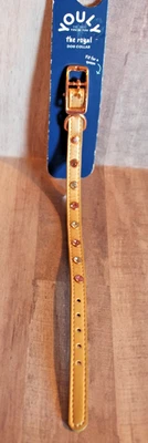 Collar Youly The Royal Dog Talla XXS / XS Oro Rosa con Estrás Rosa y Transparente Foto 1 de 2