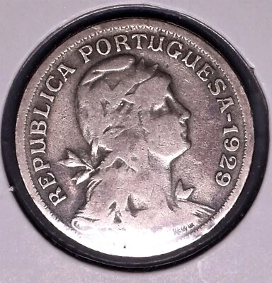 1929 年 ~ 葡萄牙 ~ 50 Centavos 硬币 ~ * N420 — 第 1/3 张图片