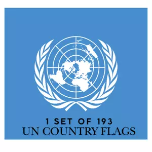 Juego de 193 banderas de palo UN Country 12x18 pulgadas - Imagen 1 de 2