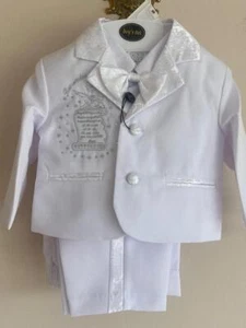 Baby Toddler Boys Christening Baptism Tuxedo Suits White angel #503silver - Picture 1 of 1