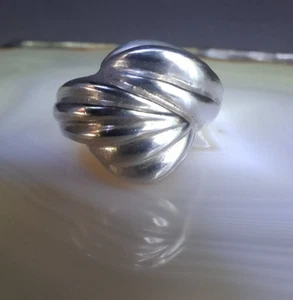 Ring Silber 925 Bandring auffallend dekorativ wuchtig 18,5 mm 6 g - Bild 1 von 8