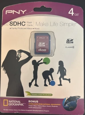 PNY  4GB SDHC Card Class 2 P-SDHC4G2 (New and Sealed) - Image 1 of 2