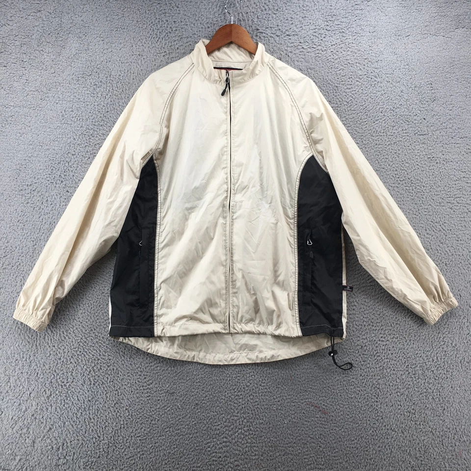 Sun Mountain Windbreaker Zip Up Jacket Mens L Beige Long Sleeve Mock Neck Pocket - Image 1 of 4