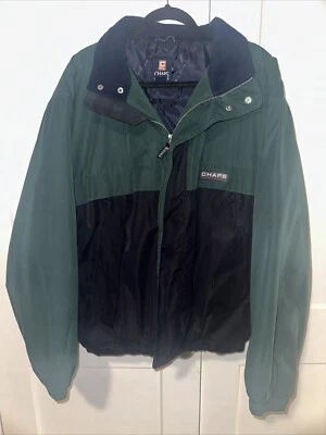 Chaps Ralph Lauren Winter Puffer Ski Coat Hooded Green Blue Men’s XL - Image 1 of 4