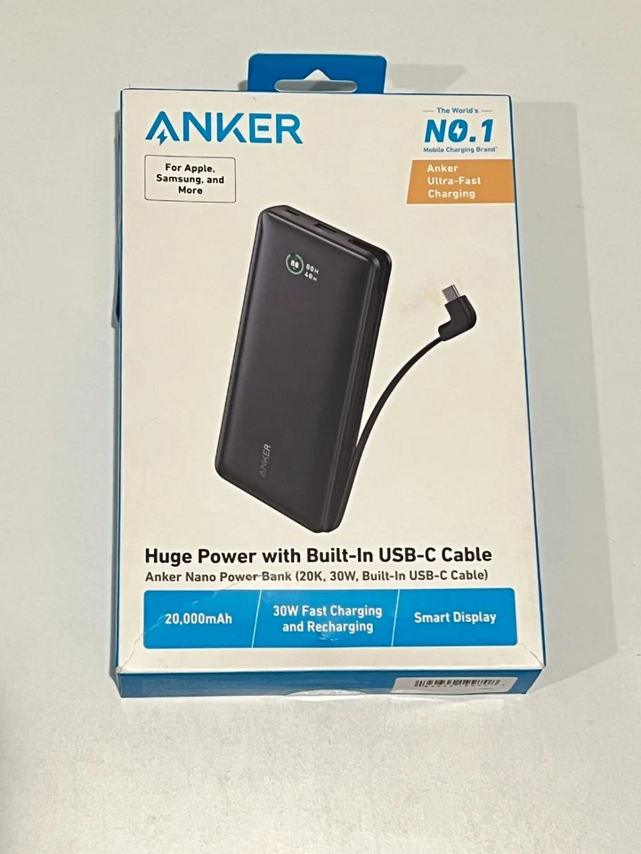 Anker Nano 20K 30W w/ Built-In USB-C Portable Charger Battery Power Bank - Image 1 of 2