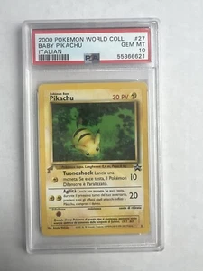 Pokemon TCG Baby Pikachu 27 2000 Pokemon Worlds Collection Italian PSA 10 - Picture 1 of 2