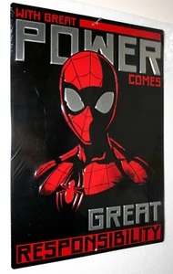 Marvel Comics Spider-Man With Great Power Tin Metal Wall Sign New NOS Sealed - Bild 1 von 3