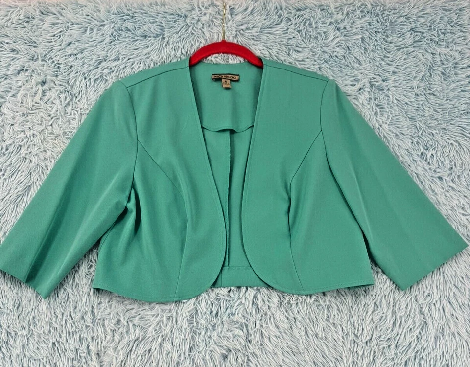 Maya Brooke Women’s Green Blazer Jacket - Size 12 - Stylish Short Top Layer - Image 1 of 4