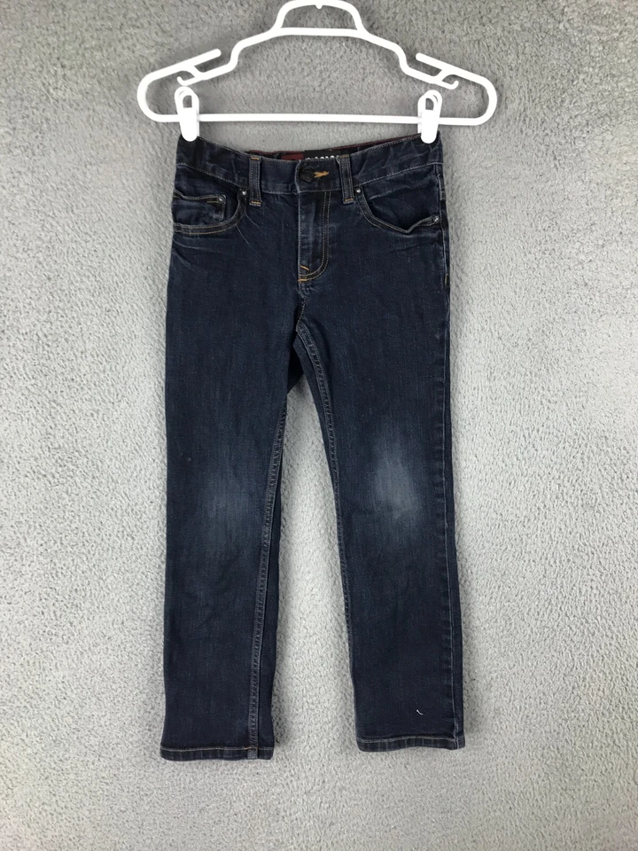 Pantalones de mezclilla azules elásticos cintura ajustable ajustados tiro medio Tony Hawk para niños talla 8 24x23 Foto 1 de 4