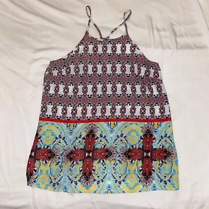 Renee C. Patterned Racerback Tank Top Women’s Size Small High Neck - Picture 1 of 4