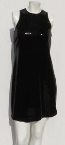 RALPH LAUREN Women’s Black Stretch Velvet Velour Sequin Racerback Dress size S M - Picture 1 of 5