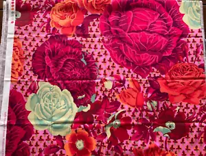 KAFFE FASSETT CABBAGE AND ROSE FUSCHIA GP38 22" X WOF original issue - Picture 1 of 2