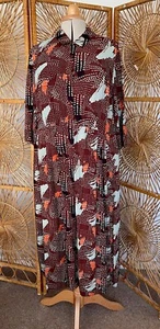 Toast Romilly Abstract For Crepe Dress UK 18 Brown Ochre - Picture 1 of 6
