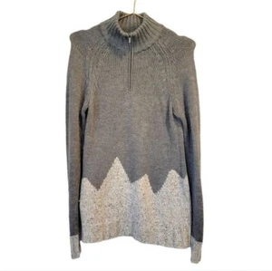 Horny Toad | Snowbourn 1/4 Zip Lamb wool Merino Wool Blend Sweater Gray Size M - Picture 1 of 7