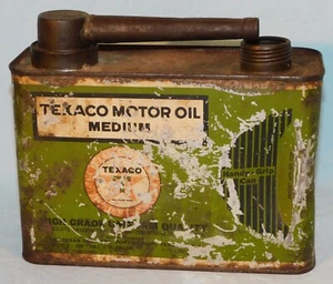 Vintage Texaco Motoröl 1/2 Gallone Medium Ölkanne, mit handlichem Griff Schwenkauslauf - Bild 1 von 14