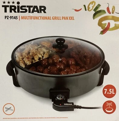 XL Grillpfanne 40cm mit 4fach Trennwand elektrische Partypfanne Thermostat 1500W - Bild 1 von 4