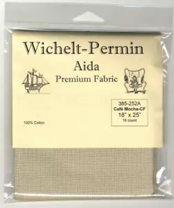 Wichelt Imports PREMIUM Cross Stitch Fabric AIDA 16 ct 18" X 25" CAFE MOCHA - Picture 1 of 1