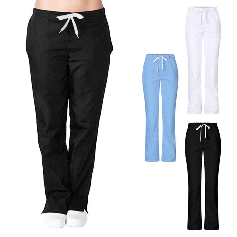Women Nurse Dentist Uniform Pants Medical Workwear Trousers With Pocket XS-3XL - Image 1 of 4