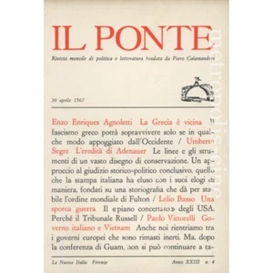 Il Ponte Rivista mensile di politica e letteratura 30 aprile 1967 - Picture 1 of 1