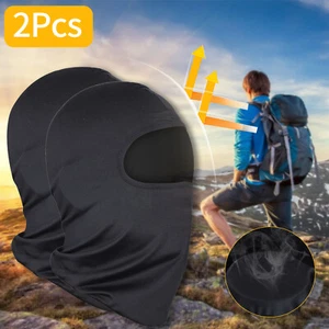 2x Outdoor Ski Motorrad Radfahren Sturmhaube Lycra Vollgesichtsmaske Hals Ultradünn - Bild 1 von 7