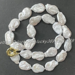 18" 20"24"36" Huge 18-22mm Natural South Sea White Baroque Keshi Beads Necklace - Bild 1 von 8