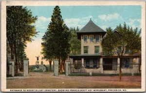 Postal Frederick, MD "Entrada al Cementerio del Monte de los Olivos" Francis Scott Key - Imagen 1 de 2