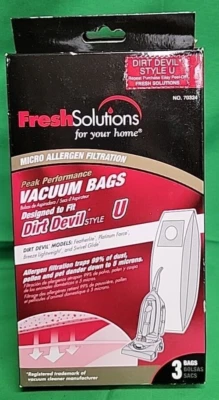 Dirt Devil Royal Type U Micro Filtration Vacuum bags Lot of 2 pkg Style U 6 Qty - Image 1 of 2