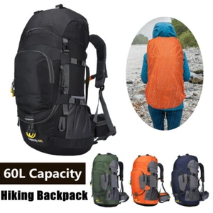 60L Hiking Backpack Camping Backpack Waterproof Hiking Daypack with Rain Cover - Picture 1 of 33