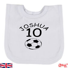 Baby Football Bibs-Personalised-Print Name And Number With Ball-0-6 Month 1 Size