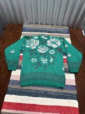 Vintage 90s Changes Mohair Acrylic Knitted Sweater Medium Floral