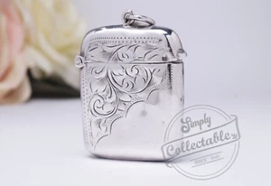 1908 Solid Sterling Silver Vesta Case - William Manton  - Picture 1 of 13