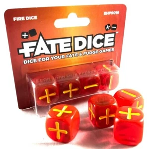 Game-Specific Dice Sets Fate Core RPG: Fate Dice - Fire (4) - Picture 1 of 1