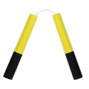 Octagonal Dense Foam Nunchaku 10 Inches Cord Rubber Nunchuck Nunchuku Training - Picture 1 of 3