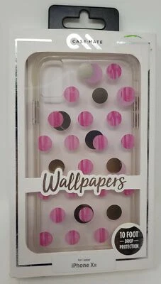 Funda delgada Case-Mate Fondos de pantalla Metálicos Rosa Lunares para iPhone XR Foto 1 de 2