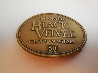 Whisky canadiense de terciopelo negro importado A4 50 años hebilla de cinturón metal artesanía Foto 1 de 2