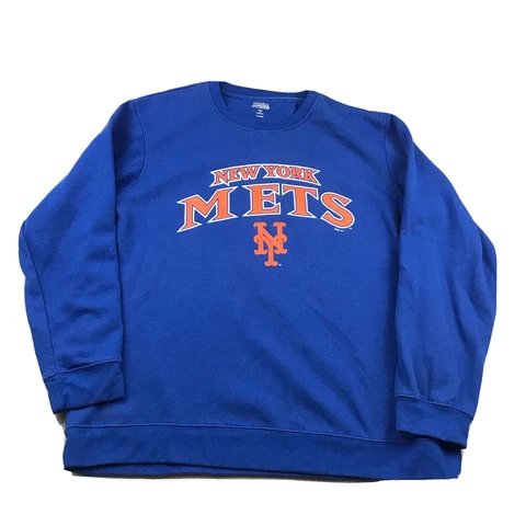 New York Mets Sweatshirt Mens XL Blue Fleece Long Sleeves MLB Baseball Pullover Cover