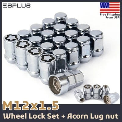 20 Pc Honda Wheel Lock M12x1.5 Chrome Fit Accord/BR-V/Civic/CR-V/CR-Z/HR-V etc - Image 1 of 4
